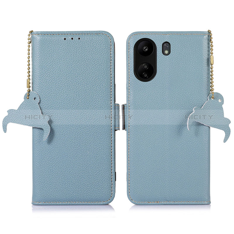 Handytasche Stand Schutzhülle Flip Leder Hülle A10D für Xiaomi Poco C65 Hellblau