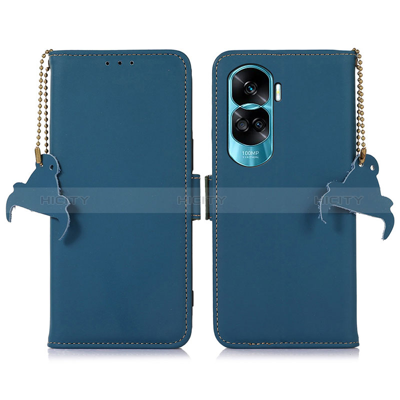 Handytasche Stand Schutzhülle Flip Leder Hülle A11D für Huawei Honor 90 Lite 5G Blau Plus