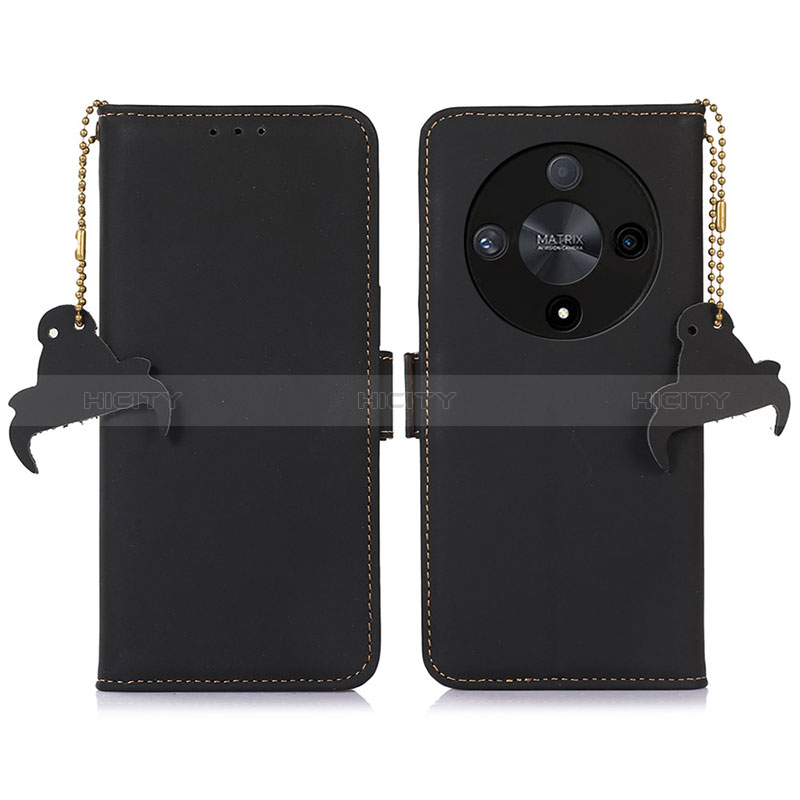 Handytasche Stand Schutzhülle Flip Leder Hülle A11D für Huawei Honor Magic6 Lite 5G Schwarz