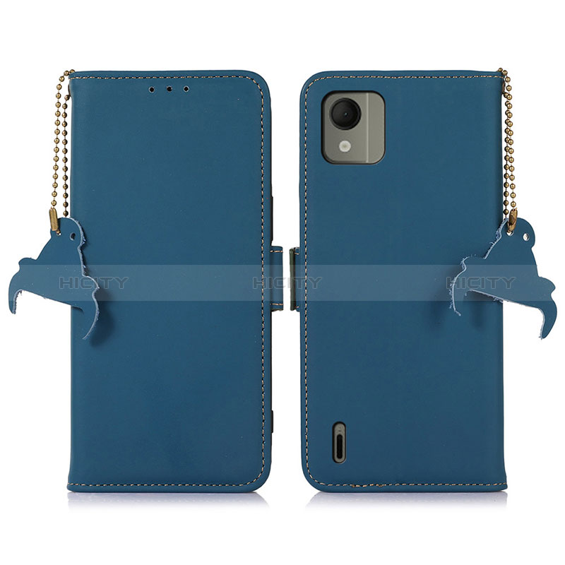 Handytasche Stand Schutzhülle Flip Leder Hülle A11D für Nokia C110 Blau Plus