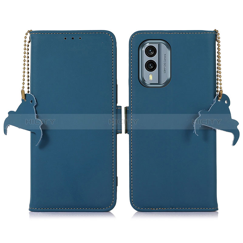 Handytasche Stand Schutzhülle Flip Leder Hülle A11D für Nokia X30 5G Blau Plus