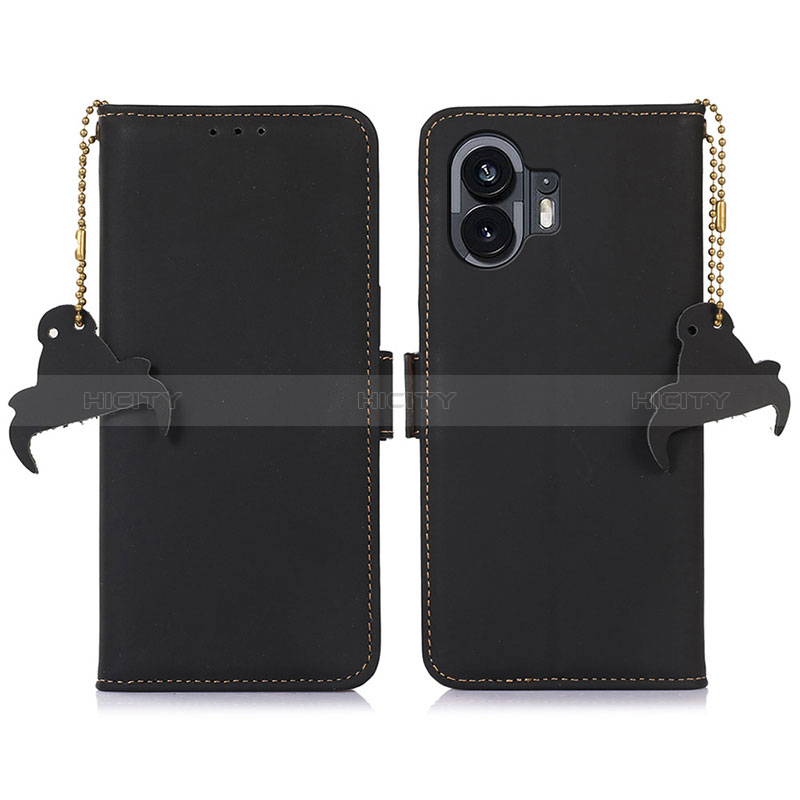 Handytasche Stand Schutzhülle Flip Leder Hülle A11D für Nothing Phone 2 Schwarz Plus