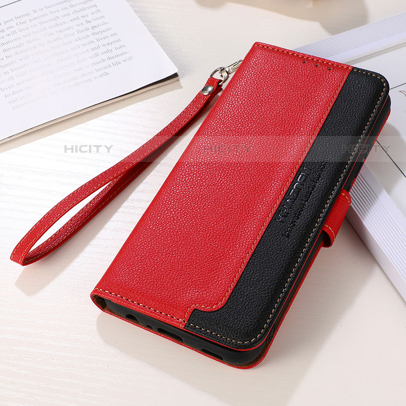 Handytasche Stand Schutzhülle Flip Leder Hülle A11D für Samsung Galaxy S21 Plus 5G Rot