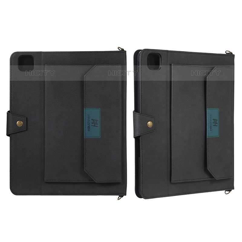 Handytasche Stand Schutzhülle Flip Leder Hülle AD1 für Apple iPad Pro 12.9 (2020) Schwarz