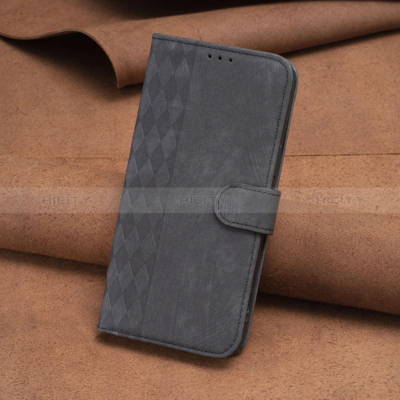 Handytasche Stand Schutzhülle Flip Leder Hülle B01F für Motorola Moto E13 Schwarz