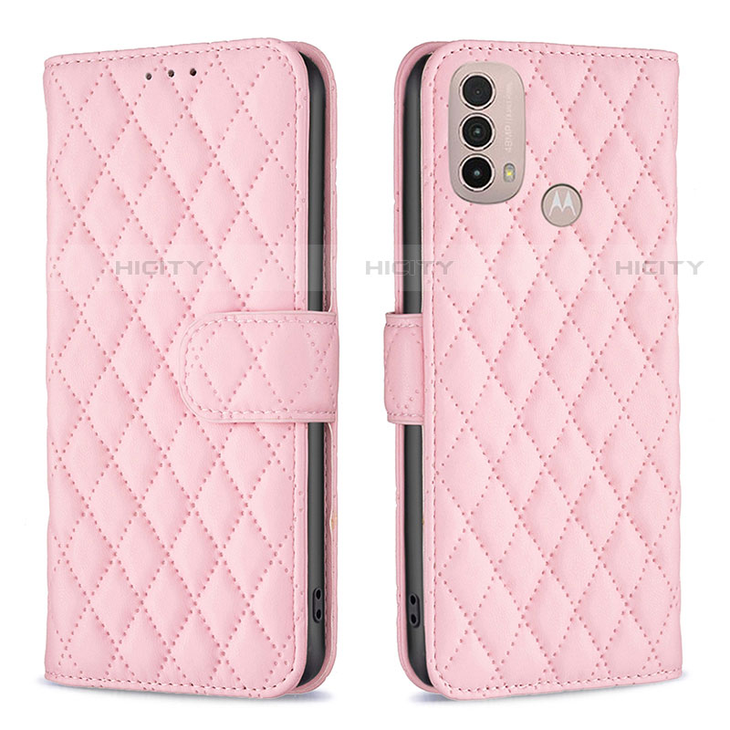 Handytasche Stand Schutzhülle Flip Leder Hülle B01F für Motorola Moto E20 Rosa