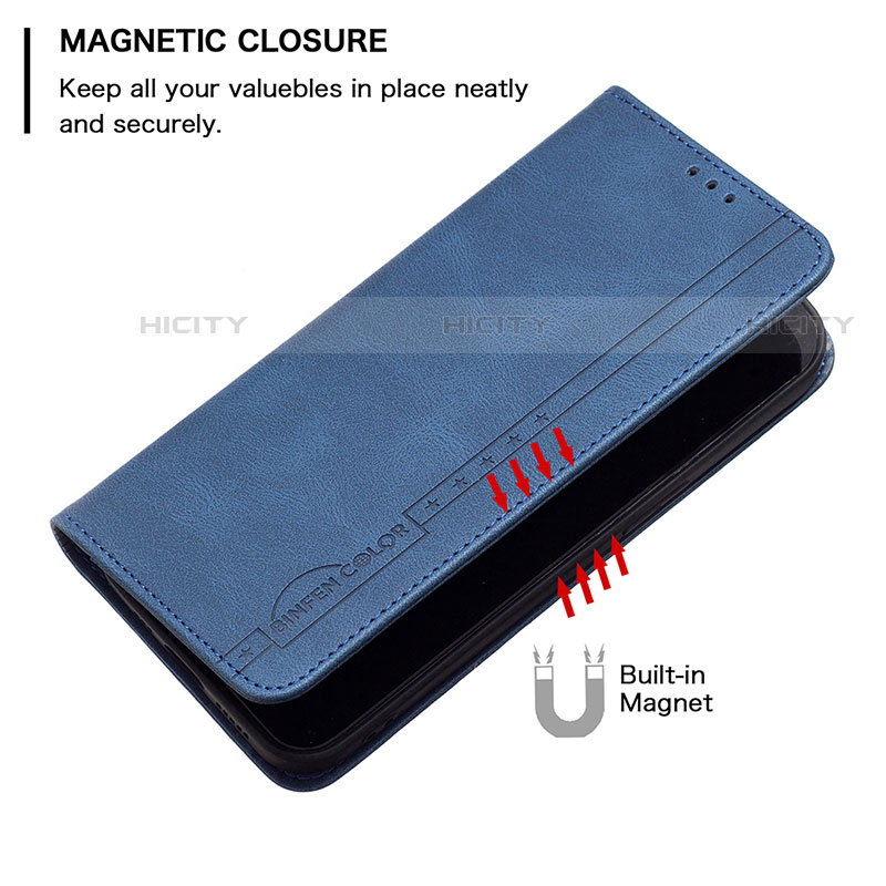 Handytasche Stand Schutzhülle Flip Leder Hülle B01F für Motorola Moto G Play (2023) groß