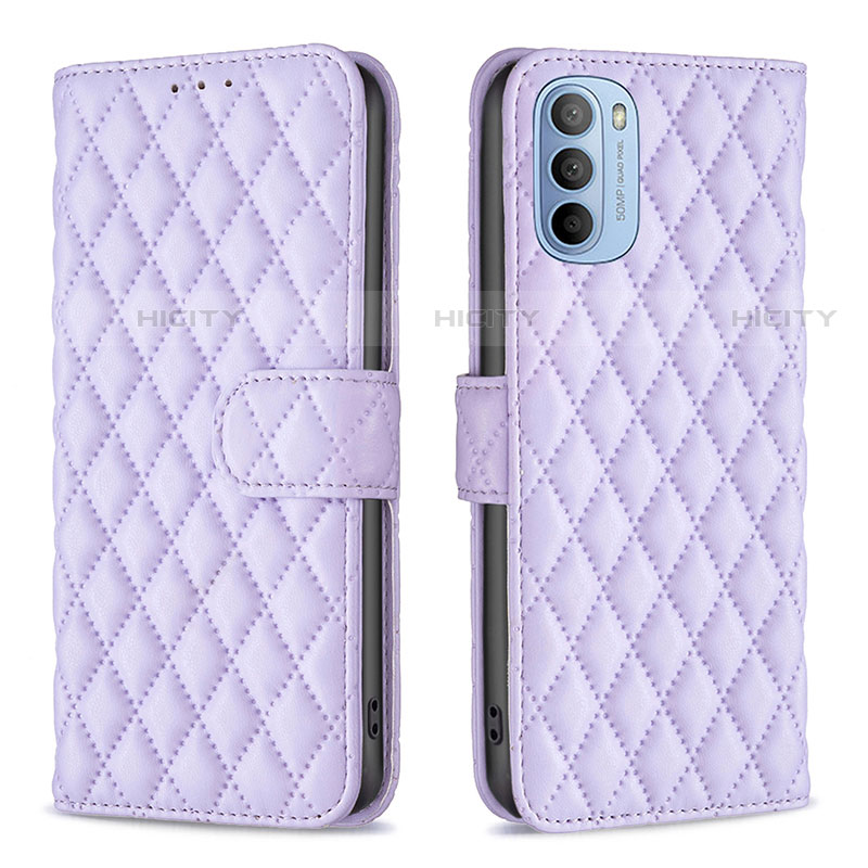 Handytasche Stand Schutzhülle Flip Leder Hülle B01F für Motorola Moto G41 Violett