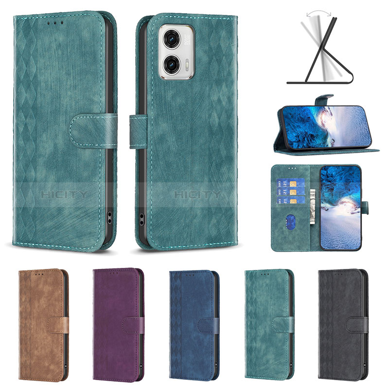 Handytasche Stand Schutzhülle Flip Leder Hülle B01F für Motorola Moto G73 5G groß