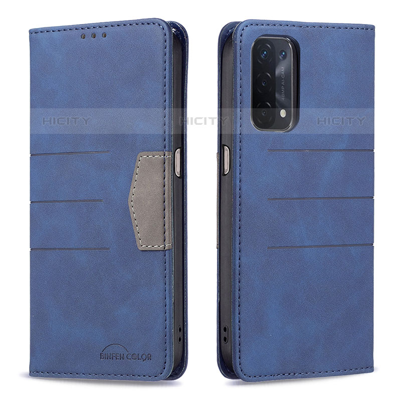 Handytasche Stand Schutzhülle Flip Leder Hülle B01F für OnePlus Nord N200 5G Blau