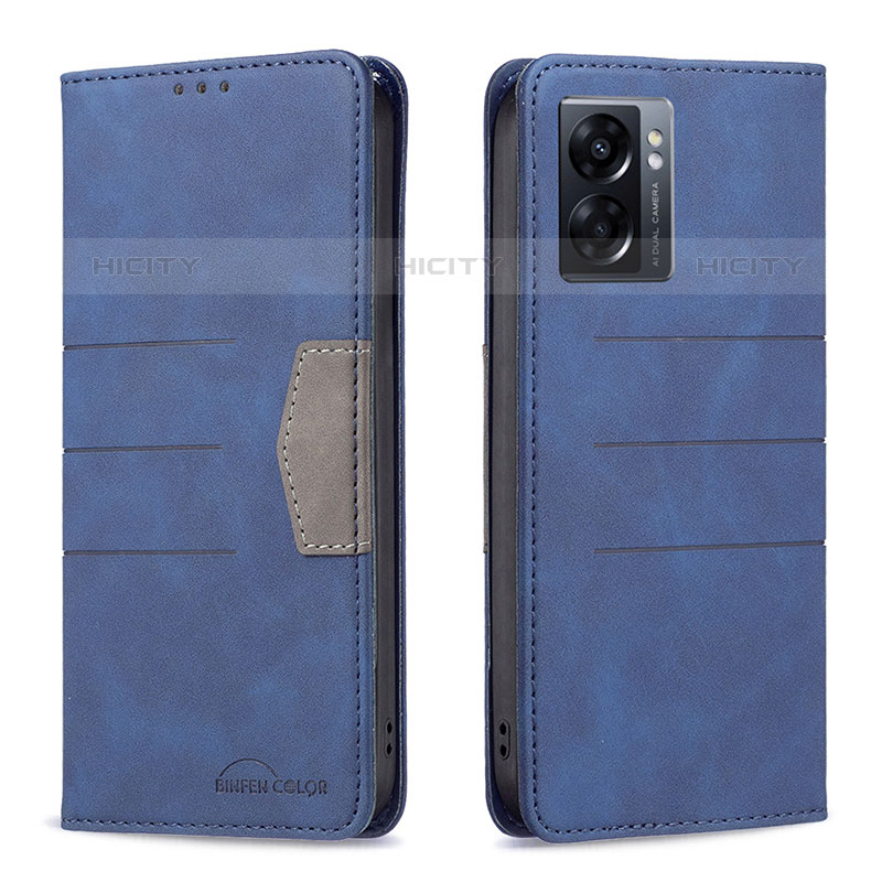 Handytasche Stand Schutzhülle Flip Leder Hülle B01F für OnePlus Nord N300 5G Blau Plus