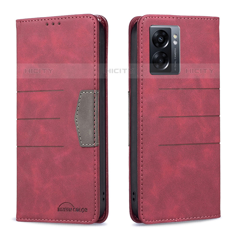 Handytasche Stand Schutzhülle Flip Leder Hülle B01F für OnePlus Nord N300 5G Rot Plus