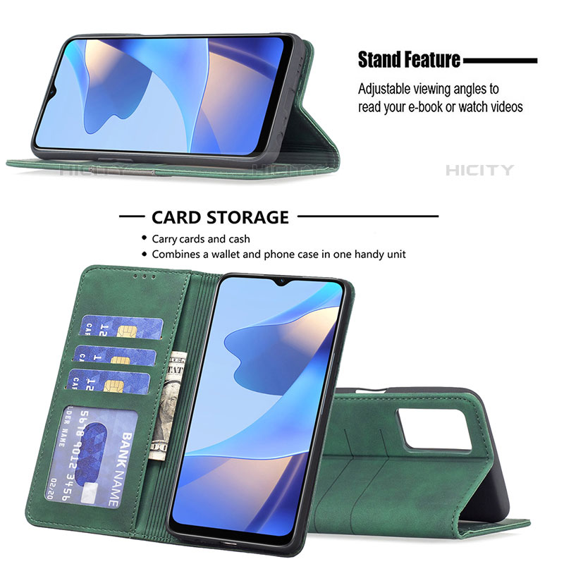 Handytasche Stand Schutzhülle Flip Leder Hülle B01F für Oppo A16s