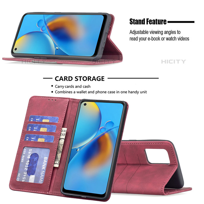 Handytasche Stand Schutzhülle Flip Leder Hülle B01F für Oppo A74 4G