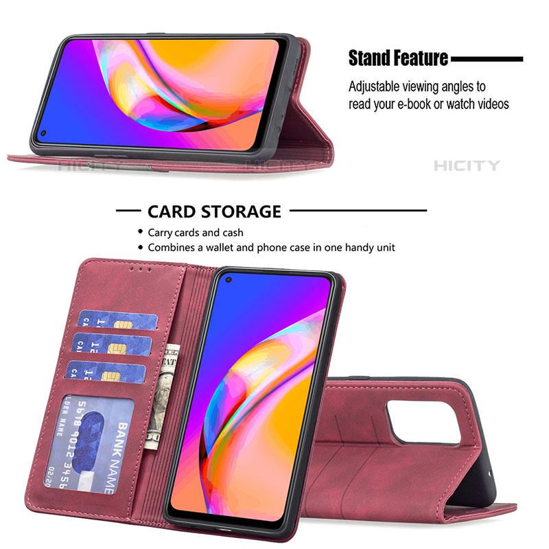 Handytasche Stand Schutzhülle Flip Leder Hülle B01F für Oppo A94 5G groß