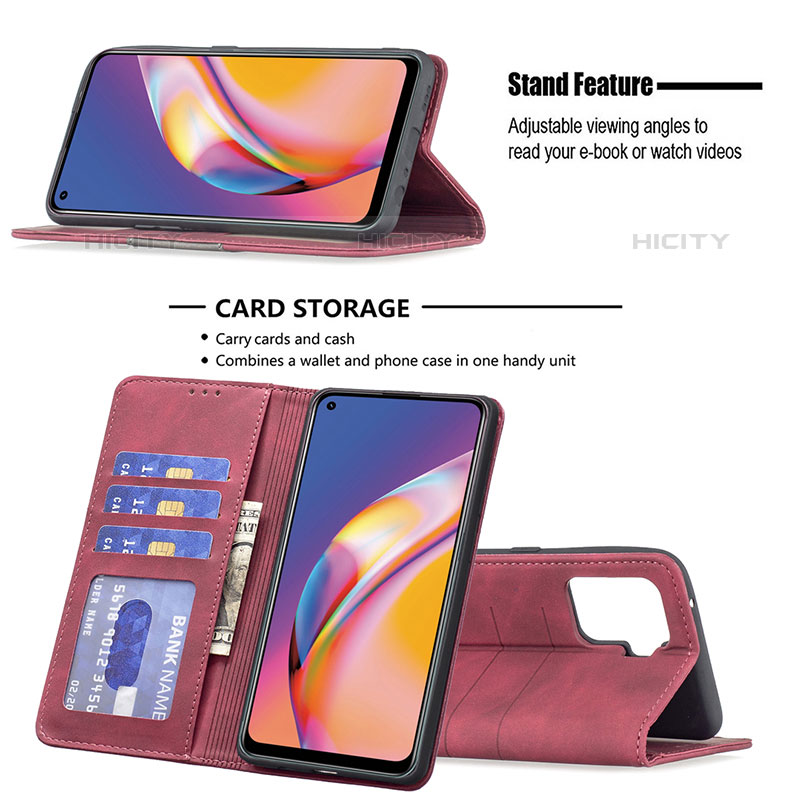 Handytasche Stand Schutzhülle Flip Leder Hülle B01F für Oppo F19 Pro