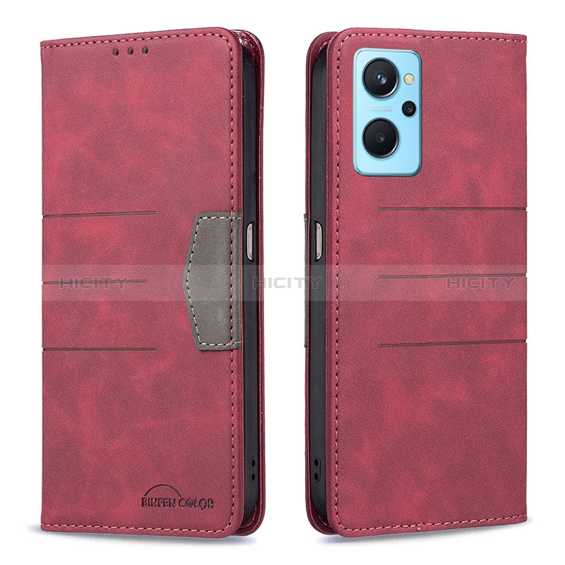 Handytasche Stand Schutzhülle Flip Leder Hülle B01F für Oppo K10 4G Rot Plus