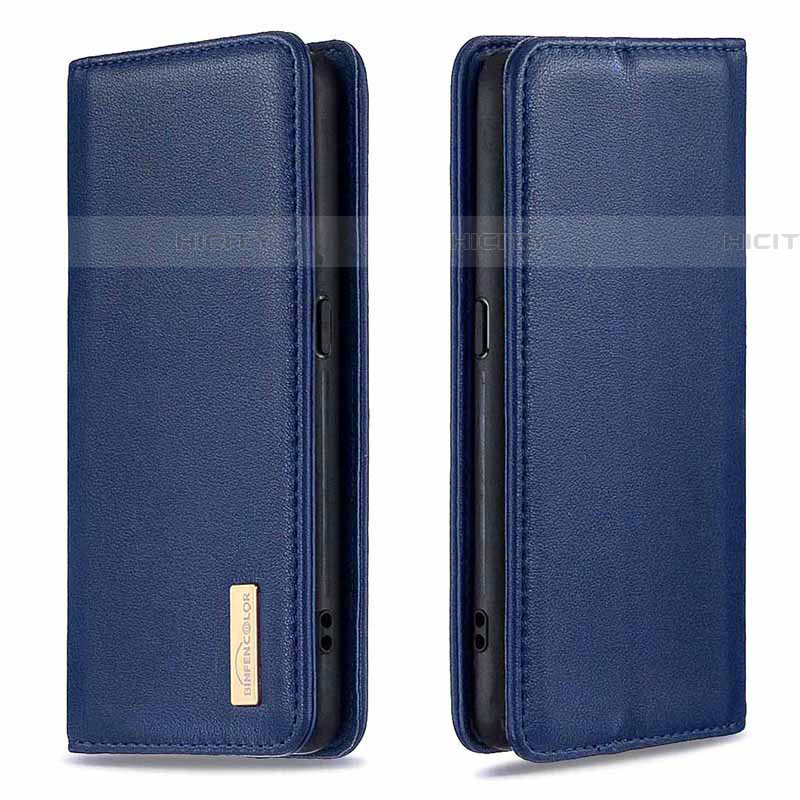 Handytasche Stand Schutzhülle Flip Leder Hülle B01F für Samsung Galaxy A01 SM-A015 Blau Plus