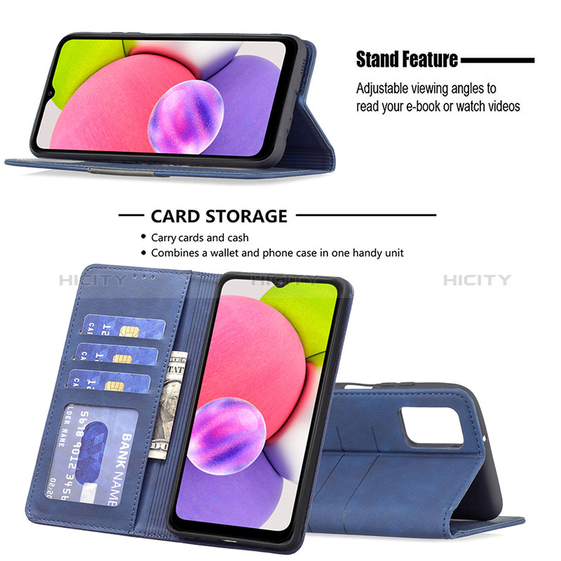 Handytasche Stand Schutzhülle Flip Leder Hülle B01F für Samsung Galaxy A02s