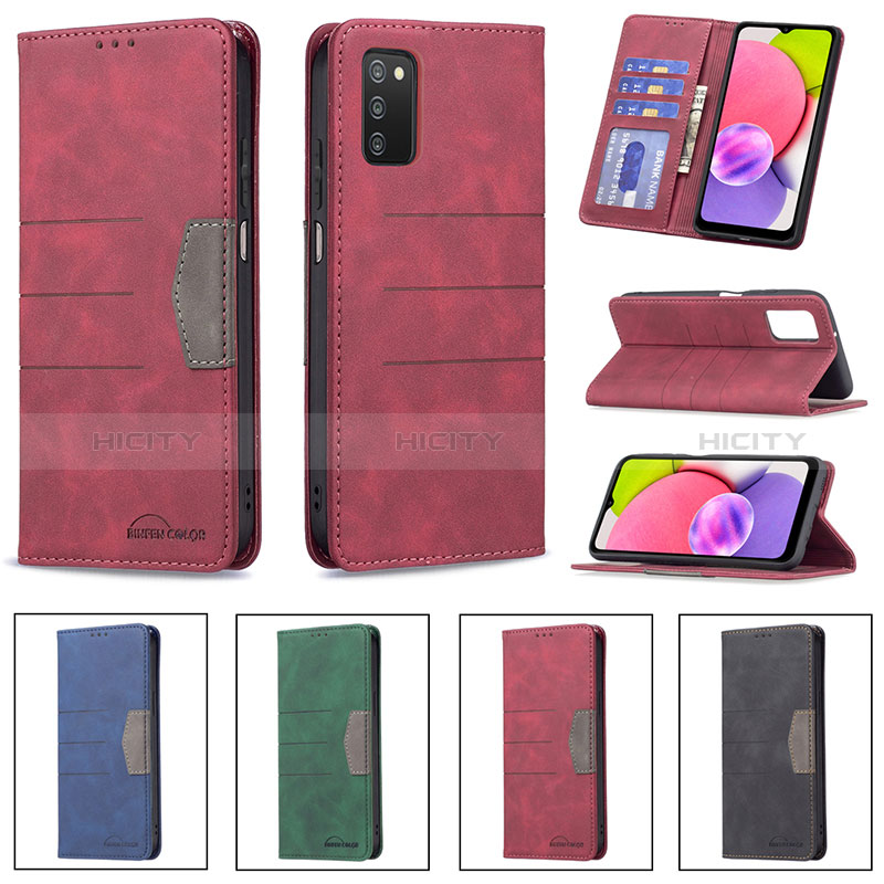 Handytasche Stand Schutzhülle Flip Leder Hülle B01F für Samsung Galaxy A02s