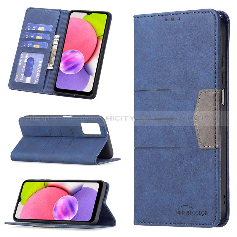 Handytasche Stand Schutzhülle Flip Leder Hülle B01F für Samsung Galaxy A02s