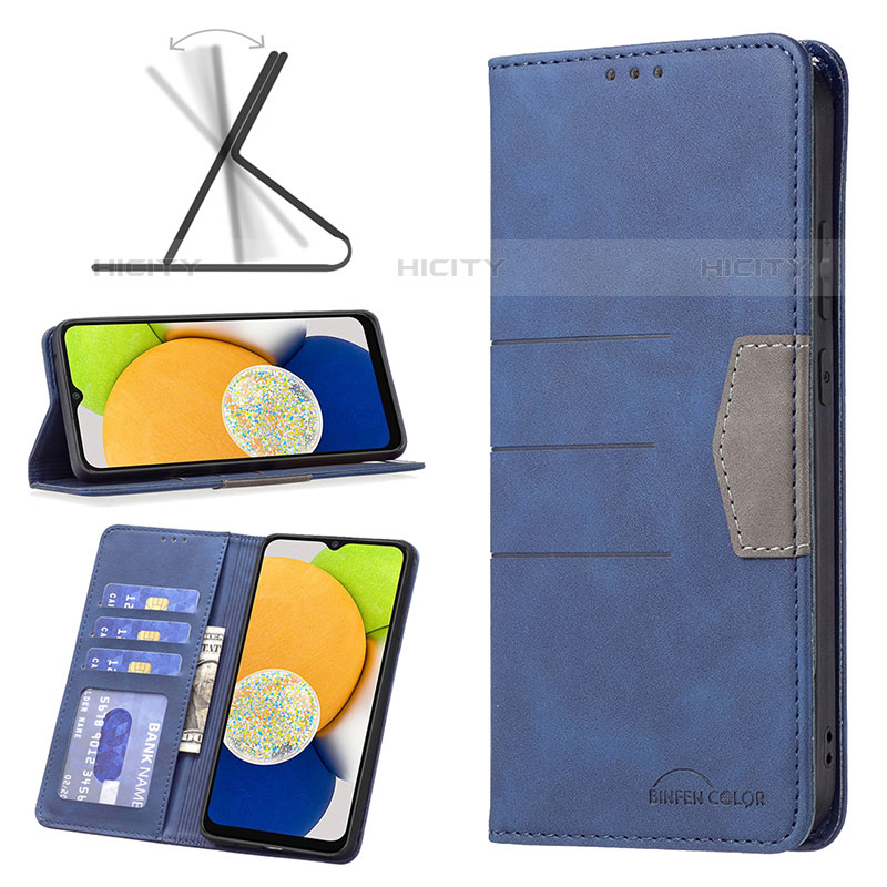 Handytasche Stand Schutzhülle Flip Leder Hülle B01F für Samsung Galaxy A03