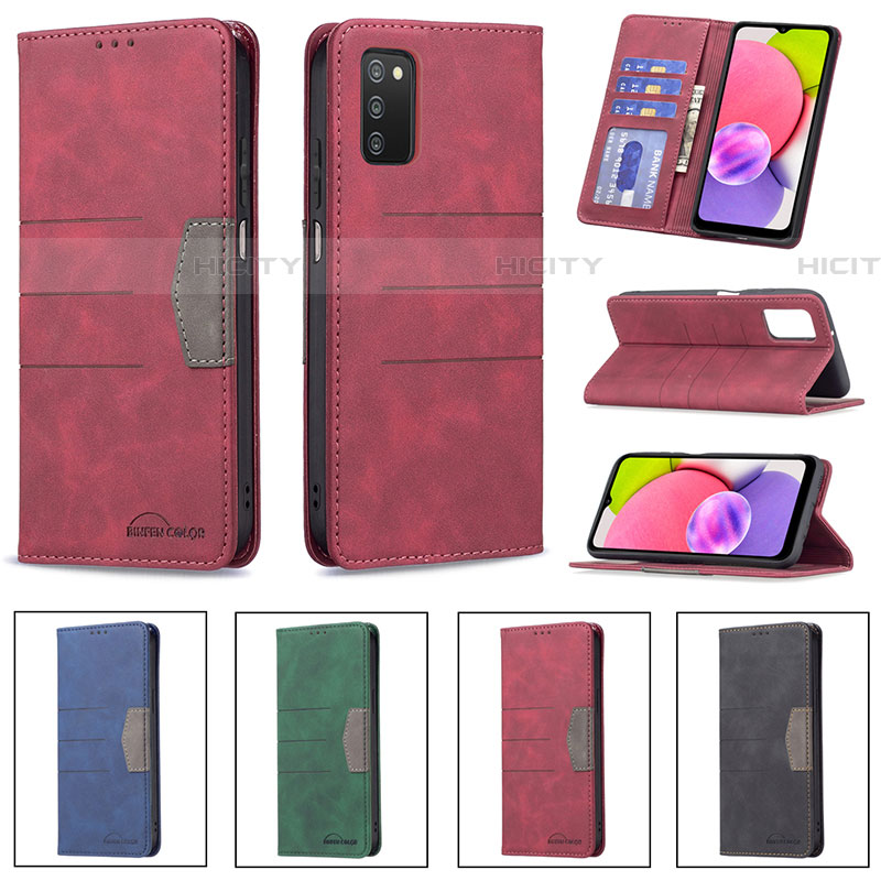 Handytasche Stand Schutzhülle Flip Leder Hülle B01F für Samsung Galaxy A03s