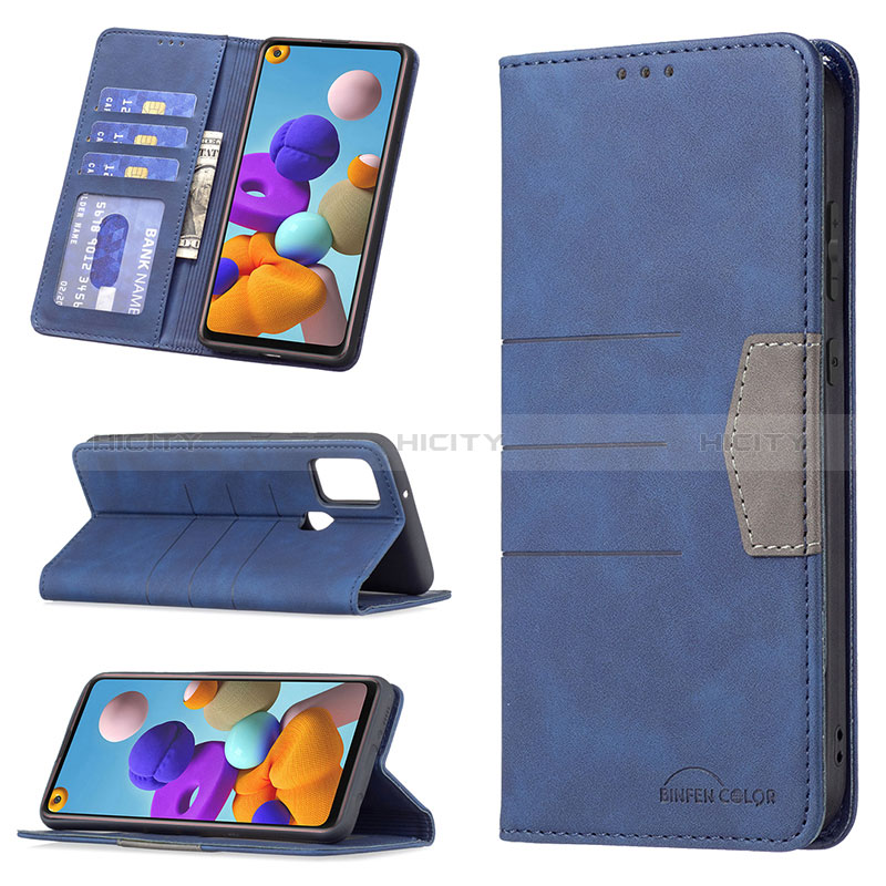 Handytasche Stand Schutzhülle Flip Leder Hülle B01F für Samsung Galaxy A21s