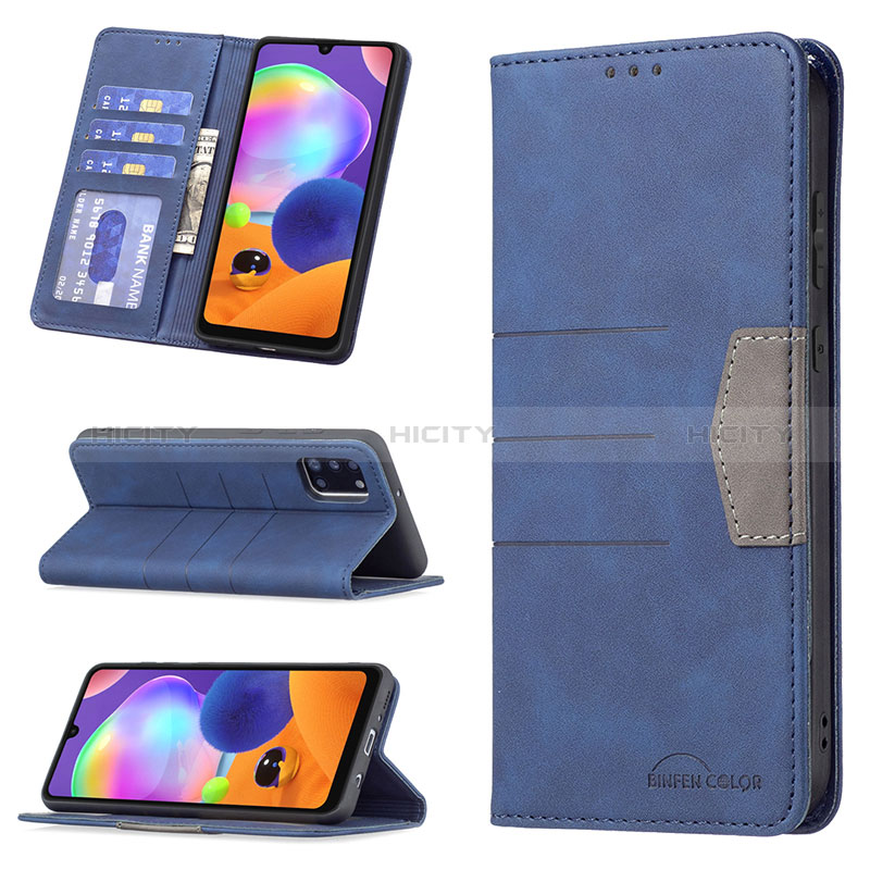 Handytasche Stand Schutzhülle Flip Leder Hülle B01F für Samsung Galaxy A31 groß