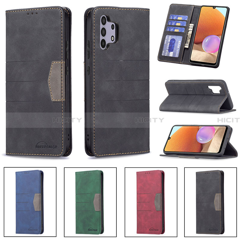 Handytasche Stand Schutzhülle Flip Leder Hülle B01F für Samsung Galaxy A32 4G groß