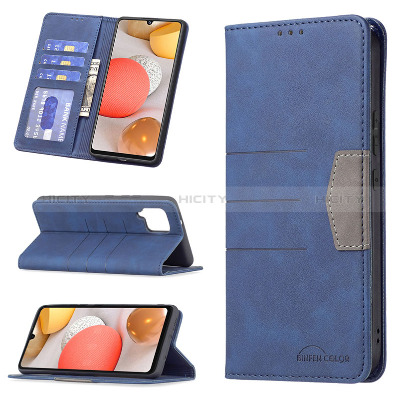 Handytasche Stand Schutzhülle Flip Leder Hülle B01F für Samsung Galaxy A42 5G groß