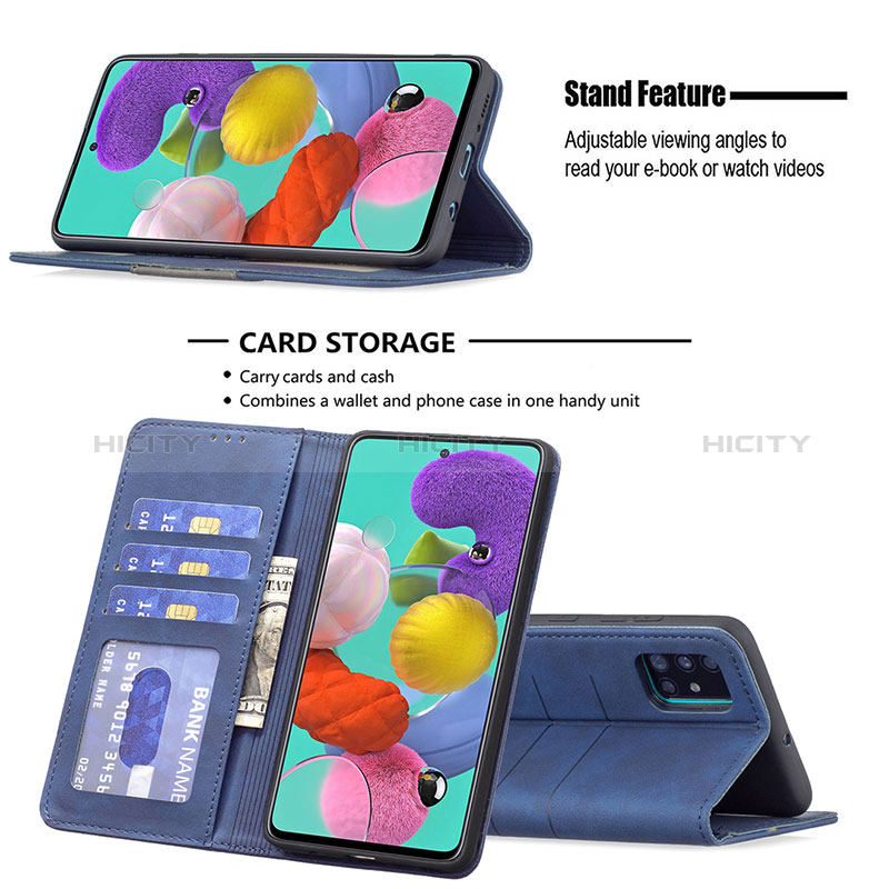 Handytasche Stand Schutzhülle Flip Leder Hülle B01F für Samsung Galaxy A51 4G