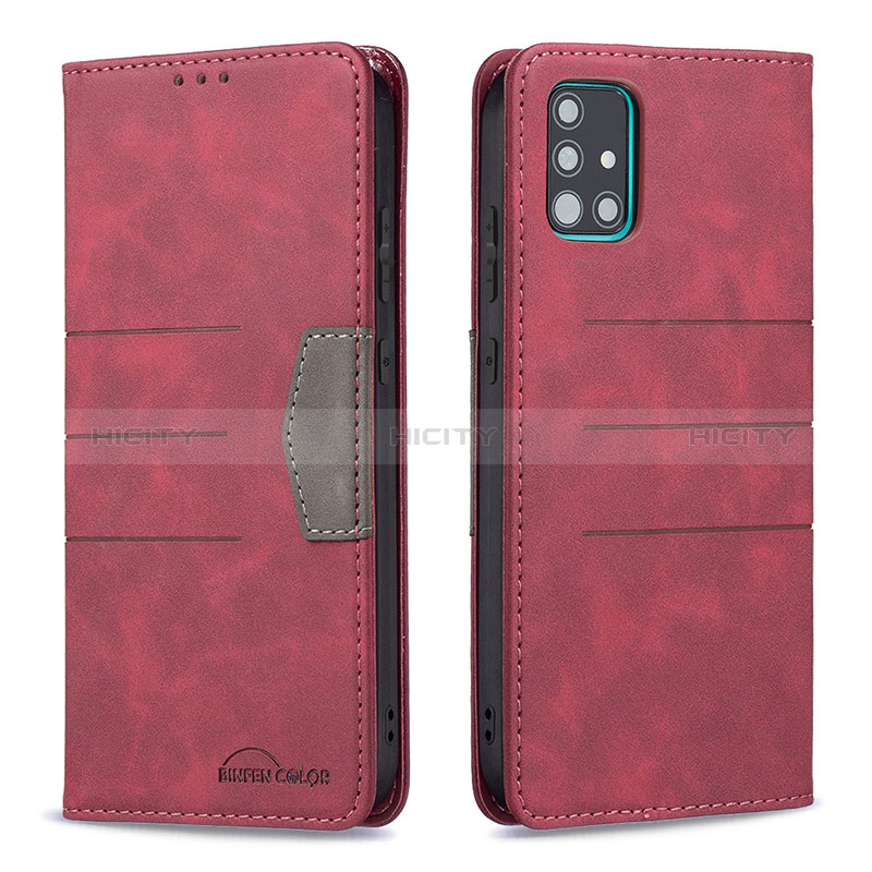 Handytasche Stand Schutzhülle Flip Leder Hülle B01F für Samsung Galaxy A51 5G Rot