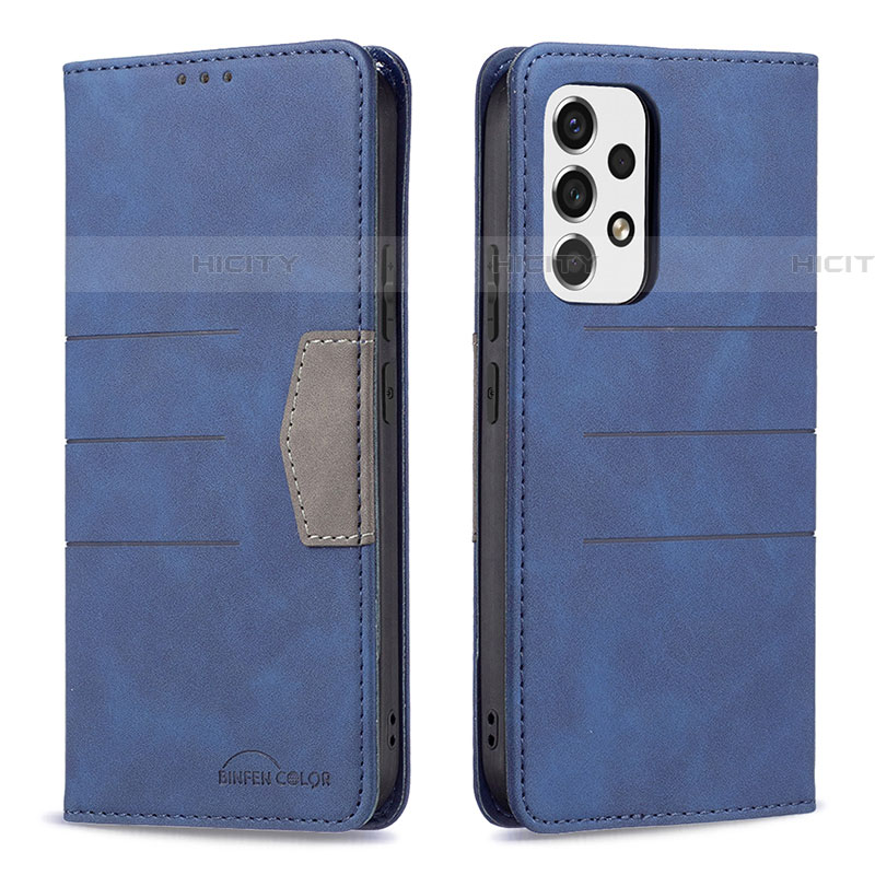 Handytasche Stand Schutzhülle Flip Leder Hülle B01F für Samsung Galaxy A53 5G Blau