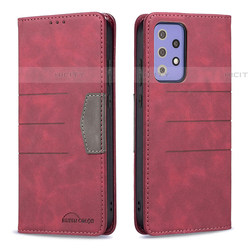 Handytasche Stand Schutzhülle Flip Leder Hülle B01F für Samsung Galaxy A72 5G Rot