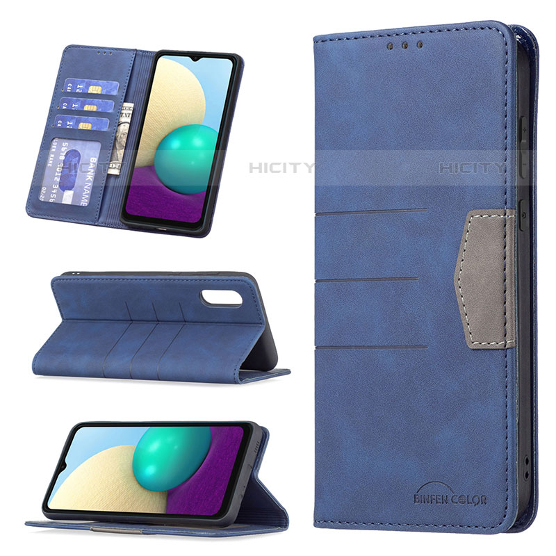 Handytasche Stand Schutzhülle Flip Leder Hülle B01F für Samsung Galaxy M02