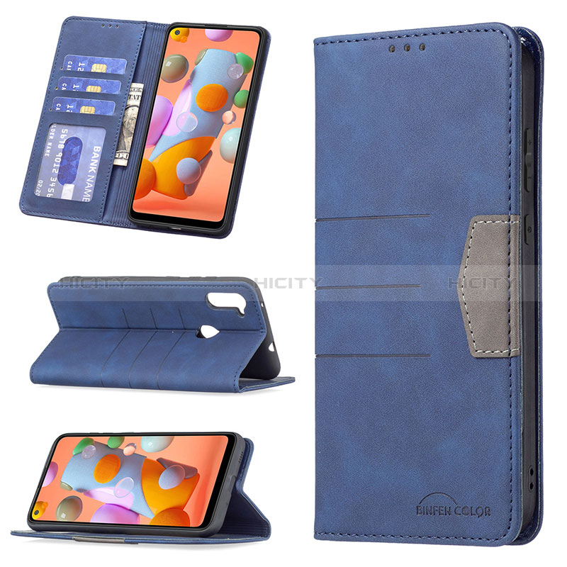 Handytasche Stand Schutzhülle Flip Leder Hülle B01F für Samsung Galaxy M11 groß