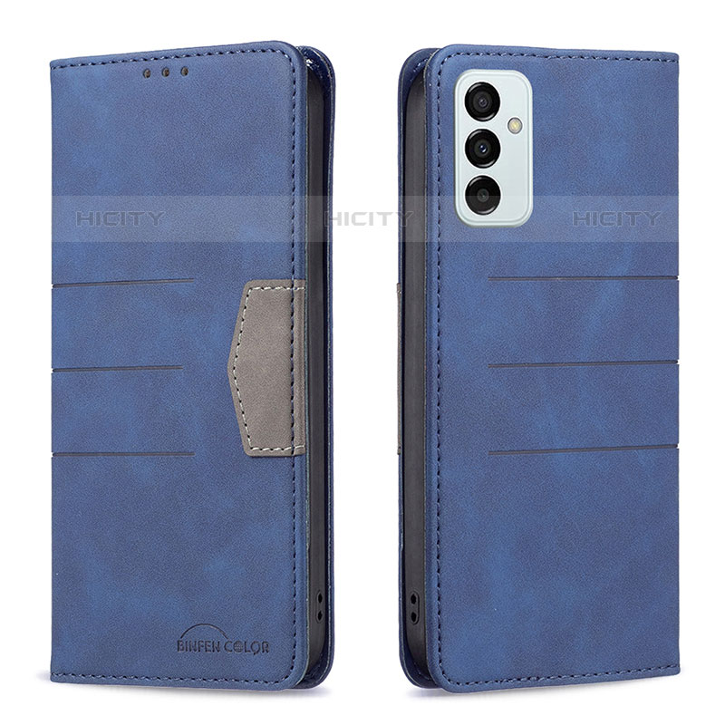 Handytasche Stand Schutzhülle Flip Leder Hülle B01F für Samsung Galaxy M23 5G Blau