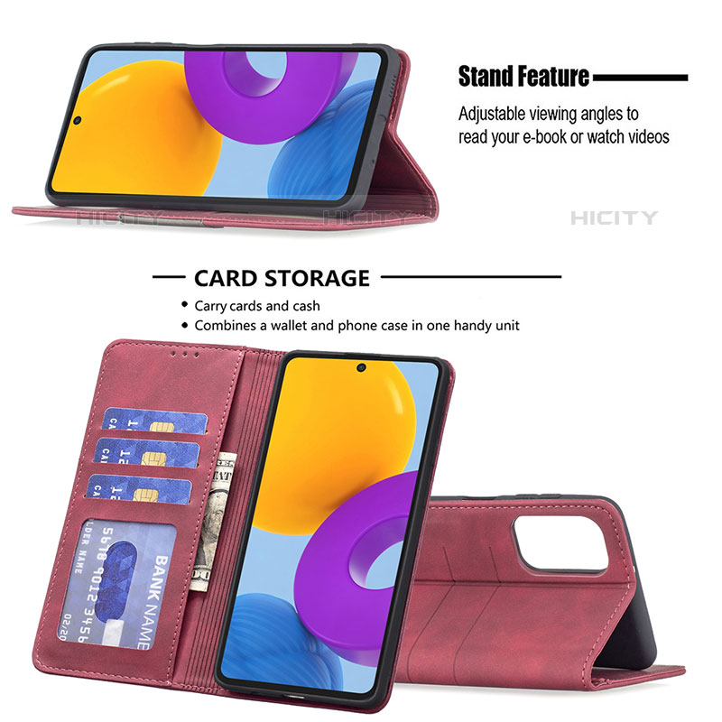 Handytasche Stand Schutzhülle Flip Leder Hülle B01F für Samsung Galaxy M52 5G groß