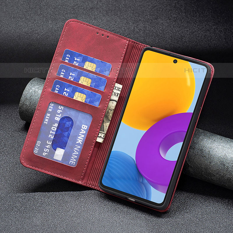 Handytasche Stand Schutzhülle Flip Leder Hülle B01F für Samsung Galaxy M52 5G groß