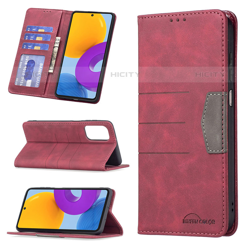 Handytasche Stand Schutzhülle Flip Leder Hülle B01F für Samsung Galaxy M52 5G groß