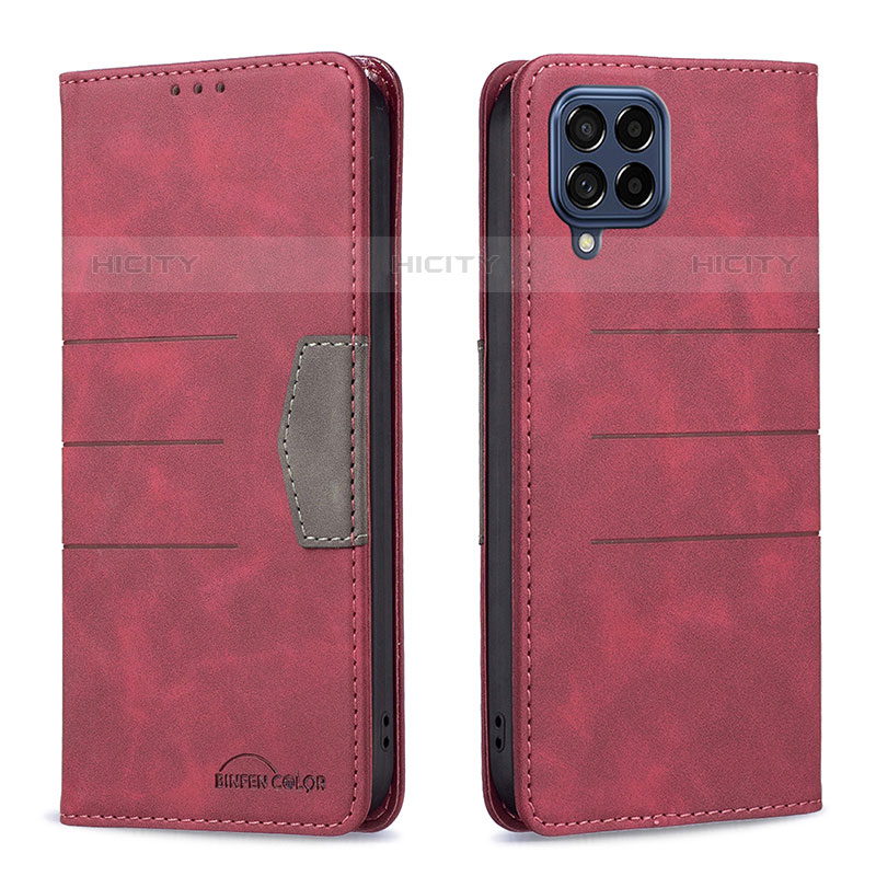 Handytasche Stand Schutzhülle Flip Leder Hülle B01F für Samsung Galaxy M53 5G Rot