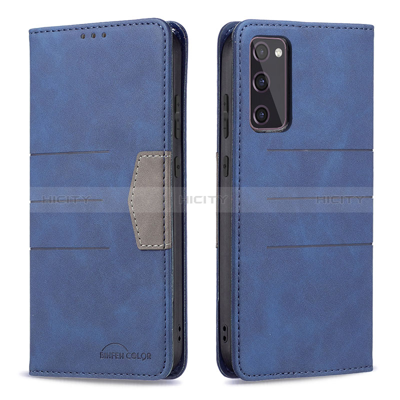 Handytasche Stand Schutzhülle Flip Leder Hülle B01F für Samsung Galaxy S20 FE 4G Blau