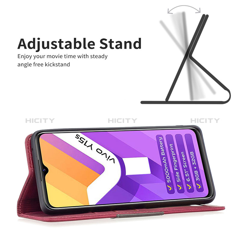 Handytasche Stand Schutzhülle Flip Leder Hülle B01F für Vivo Y10 groß