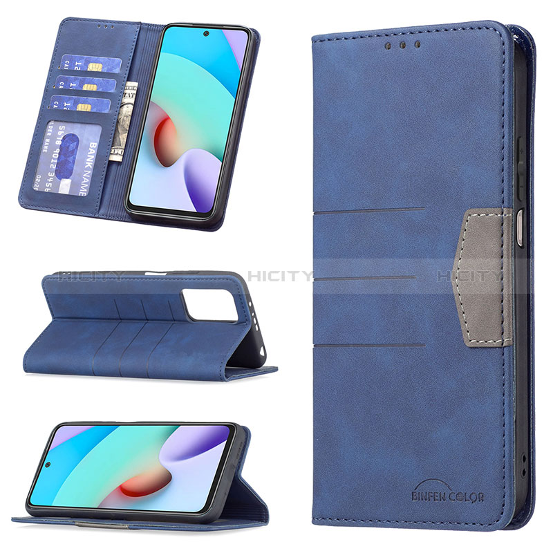 Handytasche Stand Schutzhülle Flip Leder Hülle B01F für Xiaomi Redmi 10 (2022) groß