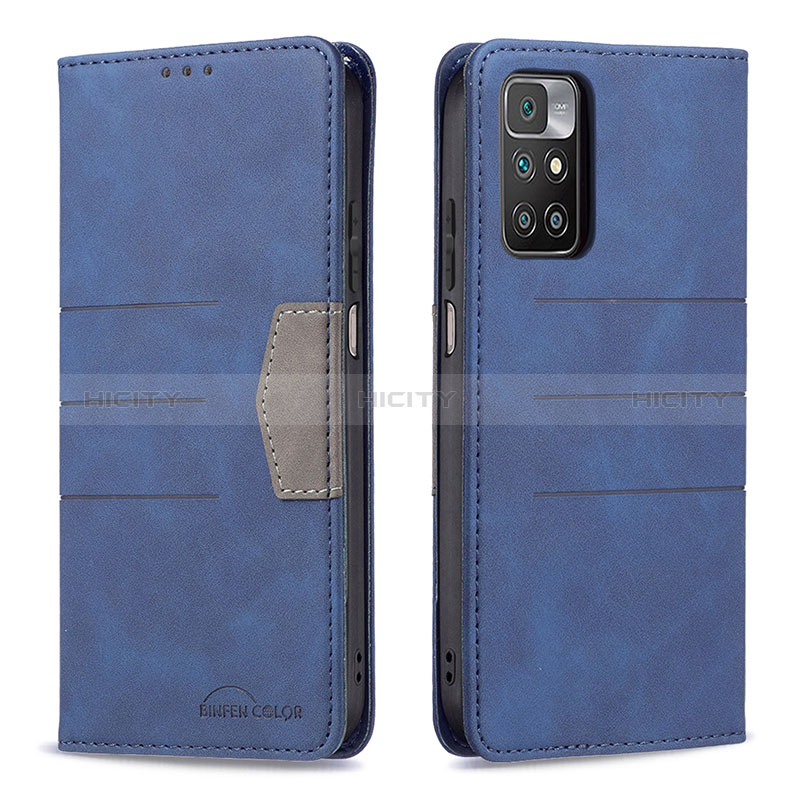 Handytasche Stand Schutzhülle Flip Leder Hülle B01F für Xiaomi Redmi 10 (2022) Blau Plus