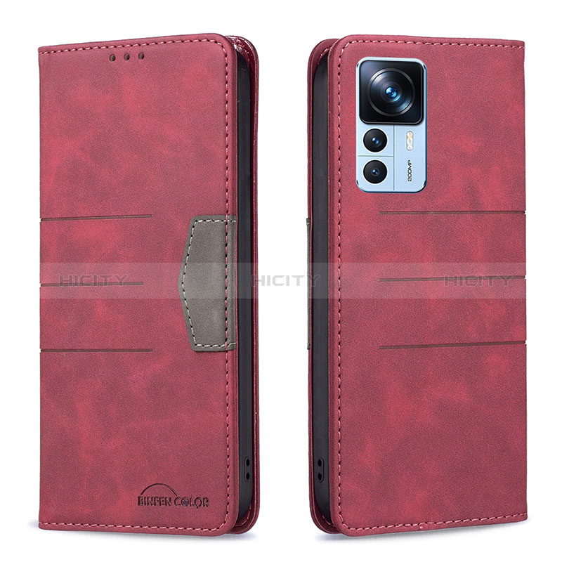 Handytasche Stand Schutzhülle Flip Leder Hülle B01F für Xiaomi Redmi K50 Ultra 5G Rot