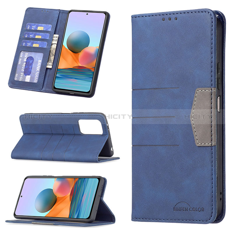 Handytasche Stand Schutzhülle Flip Leder Hülle B01F für Xiaomi Redmi Note 10 Pro 4G groß