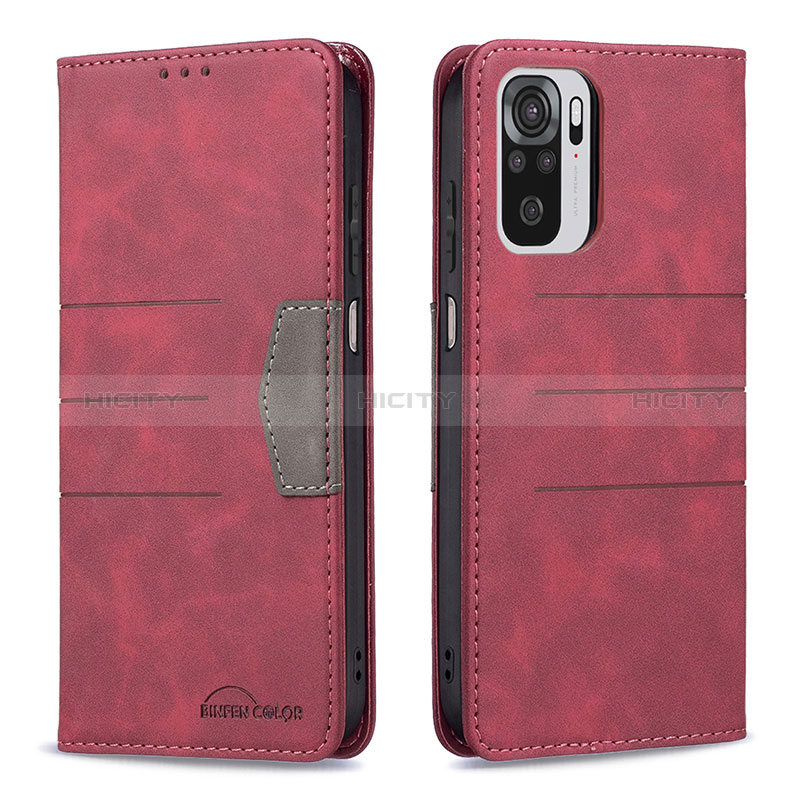 Handytasche Stand Schutzhülle Flip Leder Hülle B01F für Xiaomi Redmi Note 10S 4G Rot