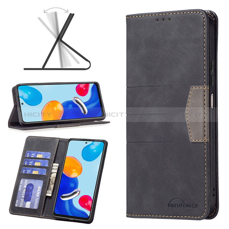 Handytasche Stand Schutzhülle Flip Leder Hülle B01F für Xiaomi Redmi Note 11 4G (2022)